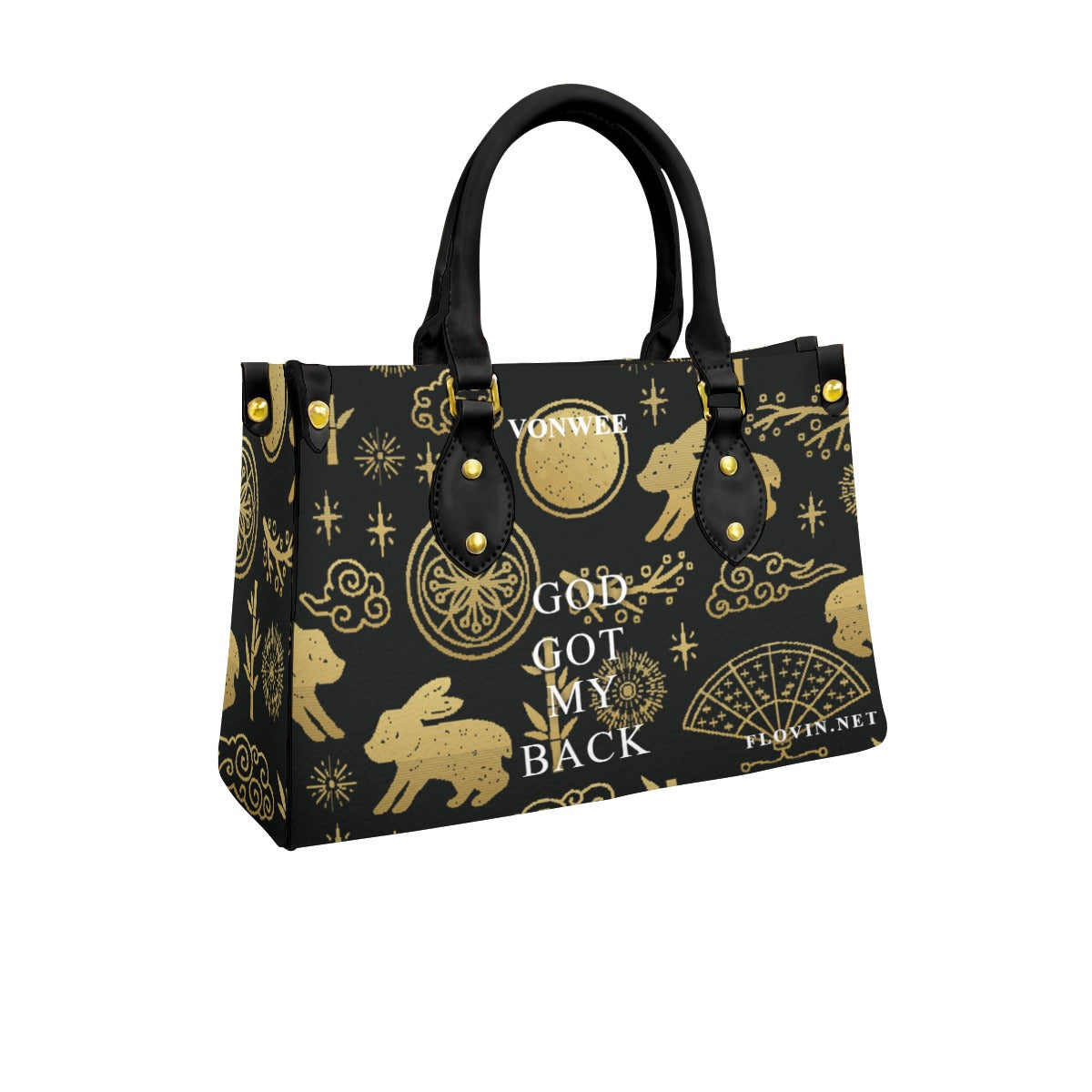 Women's Tote Bag With Black Handle