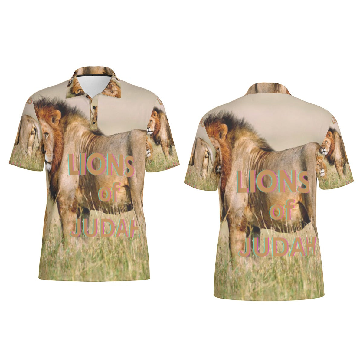 All-Over Print Men's Polo Collar Jersey