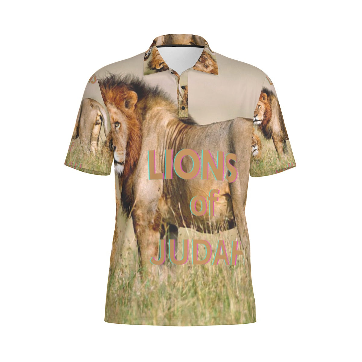 All-Over Print Men's Polo Collar Jersey
